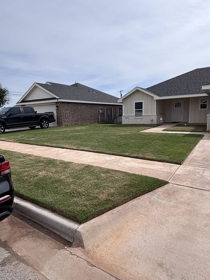 Front Yard after mow & edge, Abilene, TX